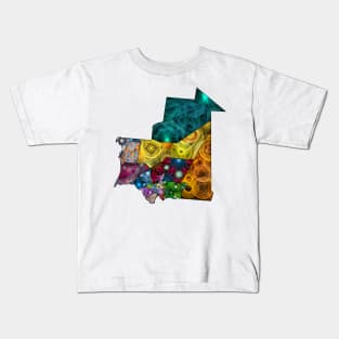 Spirograph Patterned regions of Mauritania map Kids T-Shirt